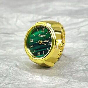 Fashion Gold Green Ring Watch
